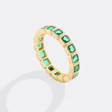 Emerald Cut Birthstone Eternity Ring