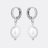 Freshwater Pearl Drop Huggie Earrings