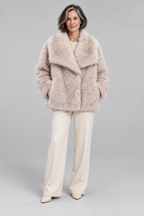 WEENA™ - Classy Long Sleeve Collared Fuzzy Coat