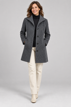 GABRIELA™ - Casual Wool Blend Pea Coat with Single-Breasted Design