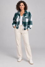 WALA™ - Casual Plaid Button Front Long Sleeve Jacket