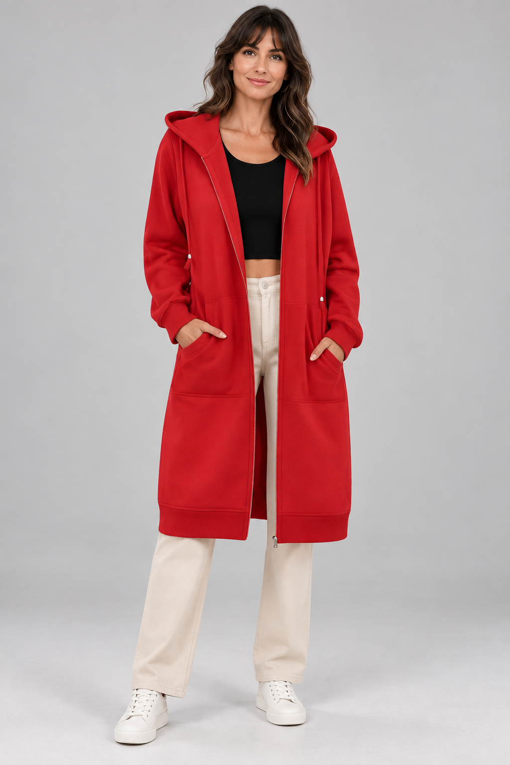 TIOMARA™ - Casual Zip Up Oversized Long Jacket