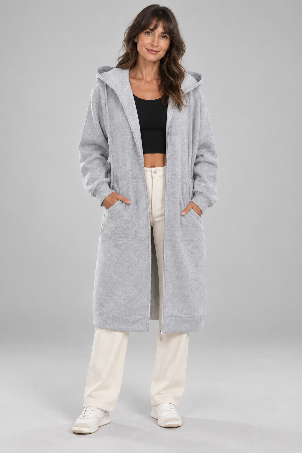 TIOMARA™ - Casual Zip Up Oversized Long Jacket
