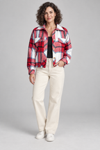 WALA™ - Casual Plaid Button Front Long Sleeve Jacket