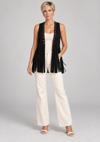DHARNA™ – Casual Open-Front Sleeveless Fringe Vest