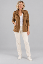 RHODA™ - Vintage Zip Up Button Military Jacket