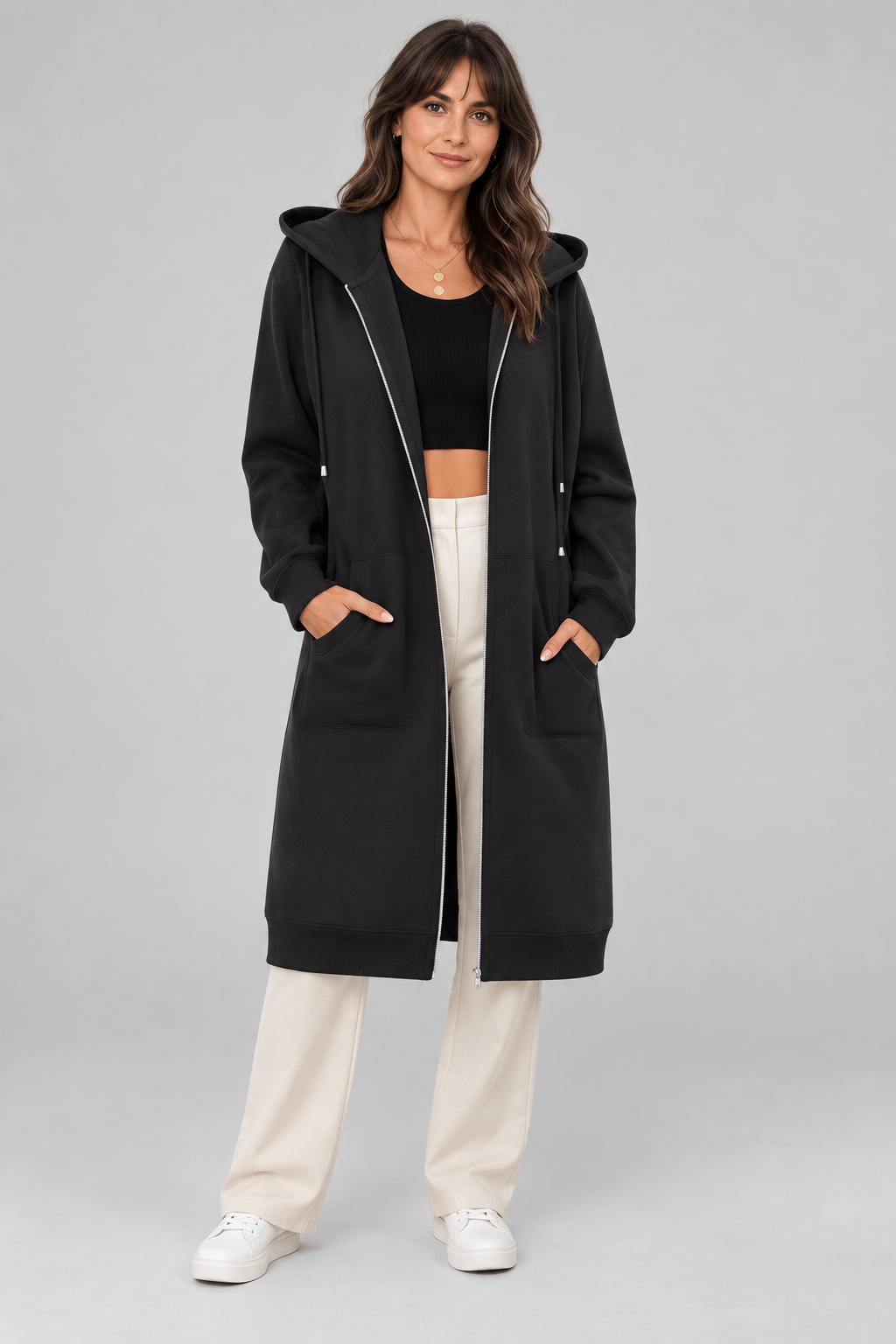 TIOMARA™ - Casual Zip Up Oversized Long Jacket