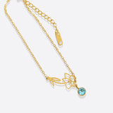 Dainty Birth Flower Bracelet with Birthstone Charm