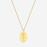 Gold Birth Flower Pendant Necklace