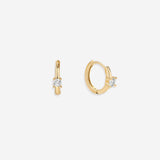 Dainty Single Stone Huggie Hoops