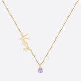 Handmade Birthstone Name Necklace