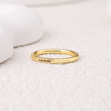 Sterling Silver Flat Top Super Tiny Stackable Name Ring