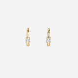 Dainty Single Stone Huggie Hoops