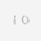Dainty Single Stone Huggie Hoops