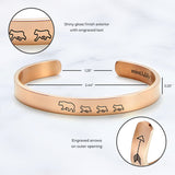Mama Bear & Her Baby Bears Engraved Cuff Bracelet