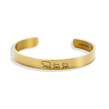 Mama Bear & Her Baby Bears Engraved Cuff Bracelet