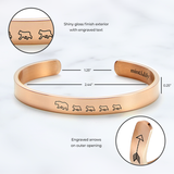 Mama Bear & Her Baby Bears Engraved Cuff Bracelet