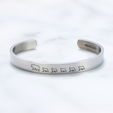 Mama Bear & Her Baby Bears Engraved Cuff Bracelet