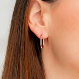 Retro Box Huggie Hoop Earrings