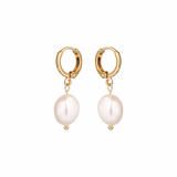 Freshwater Pearl Drop Huggie Earrings