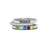 Personalized Name Birthstones Stacking Rings