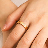 Personalized Stamped Flower Ring