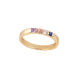 Princess-Cut Birthstone Band Ring