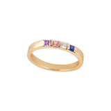Princess-Cut Birthstone Band Ring
