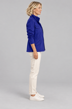 RHODA™ - Vintage Zip Up Button Military Jacket