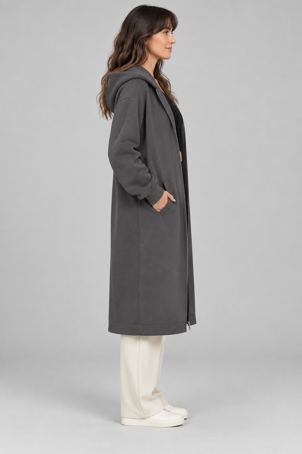 TIOMARA™ - Casual Zip Up Oversized Long Jacket