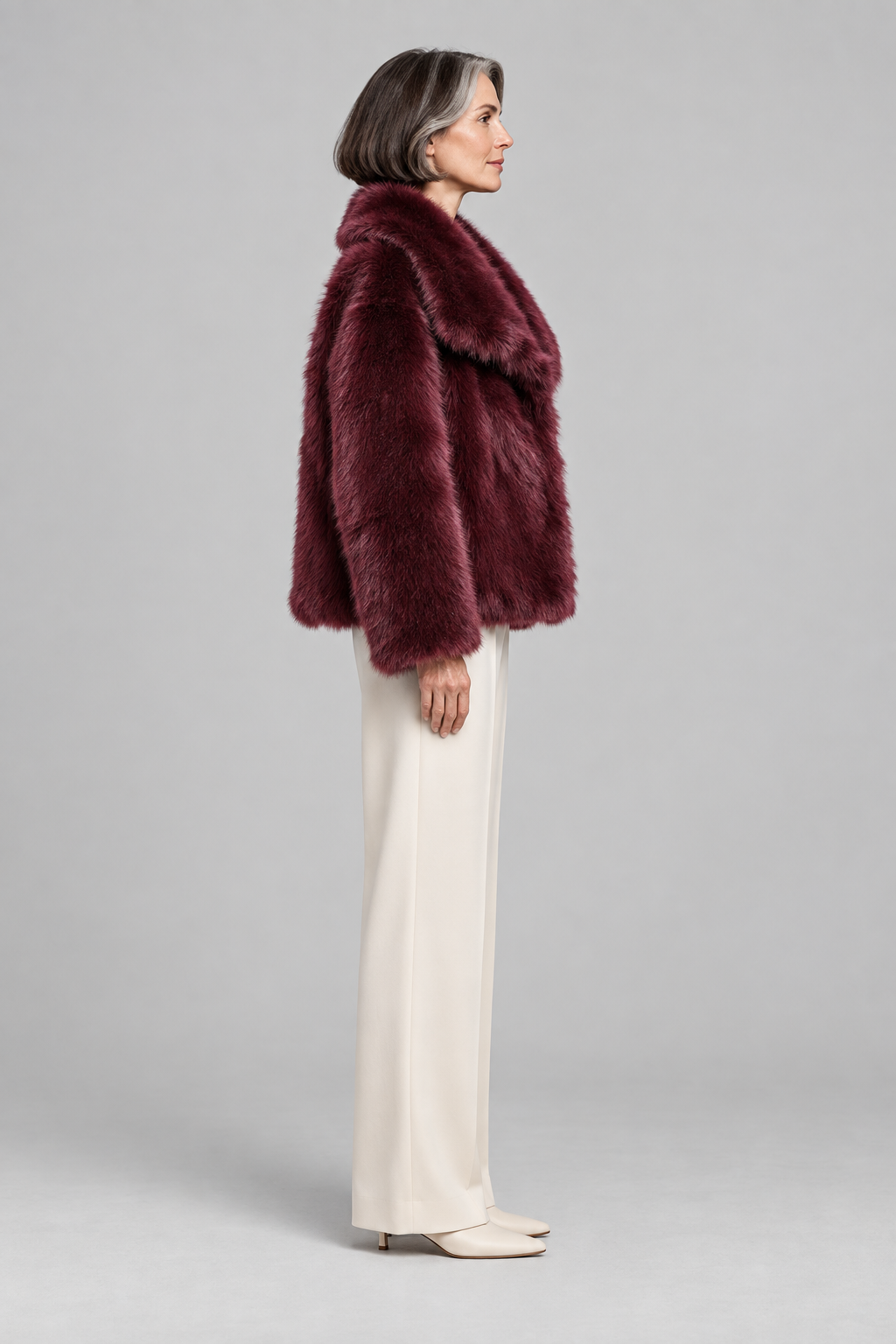 WEENA™ - Classy Long Sleeve Collared Fuzzy Coat