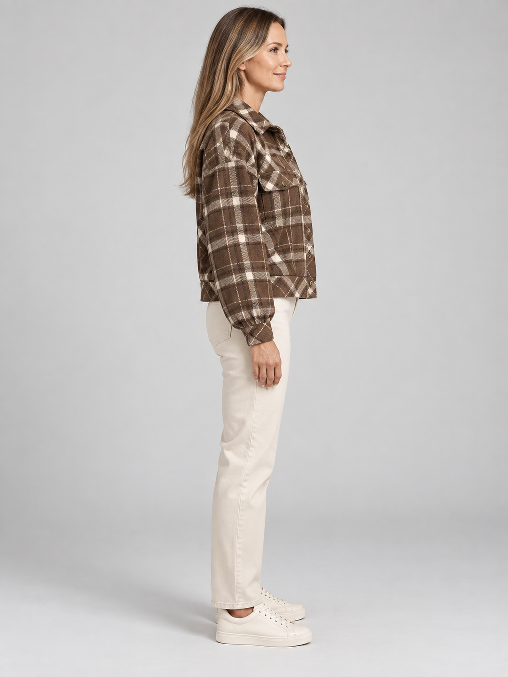 ZABEL™ - Casual Plaid Button Front Long Sleeve Jacket