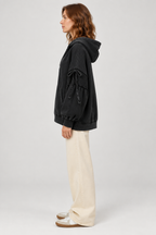 LELENA™ - Chic Zip Up Hooded Side Bow Long Sleeve Jacket