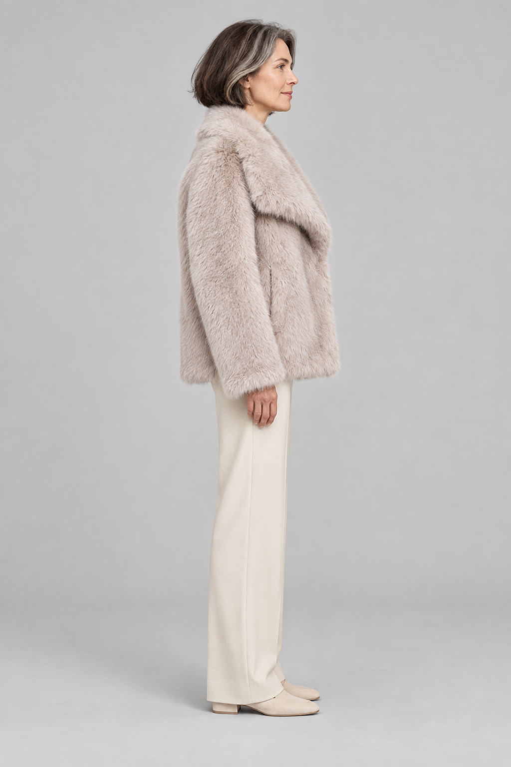 WEENA™ - Classy Long Sleeve Collared Fuzzy Coat