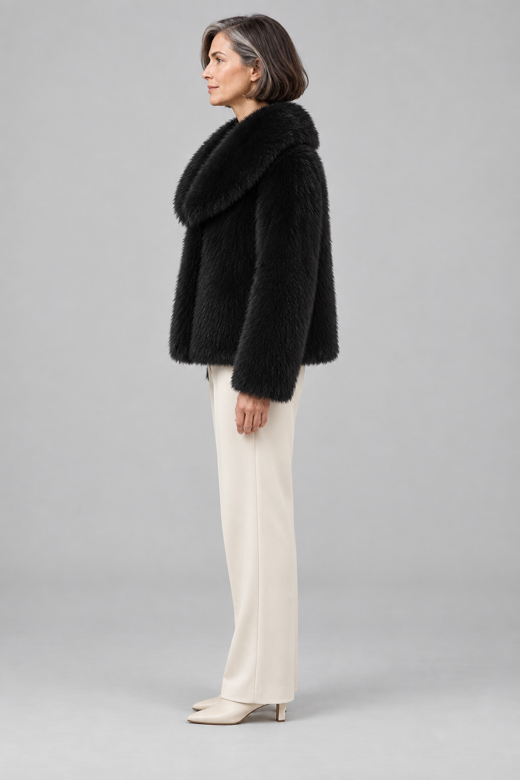 WEENA™ - Classy Long Sleeve Collared Fuzzy Coat