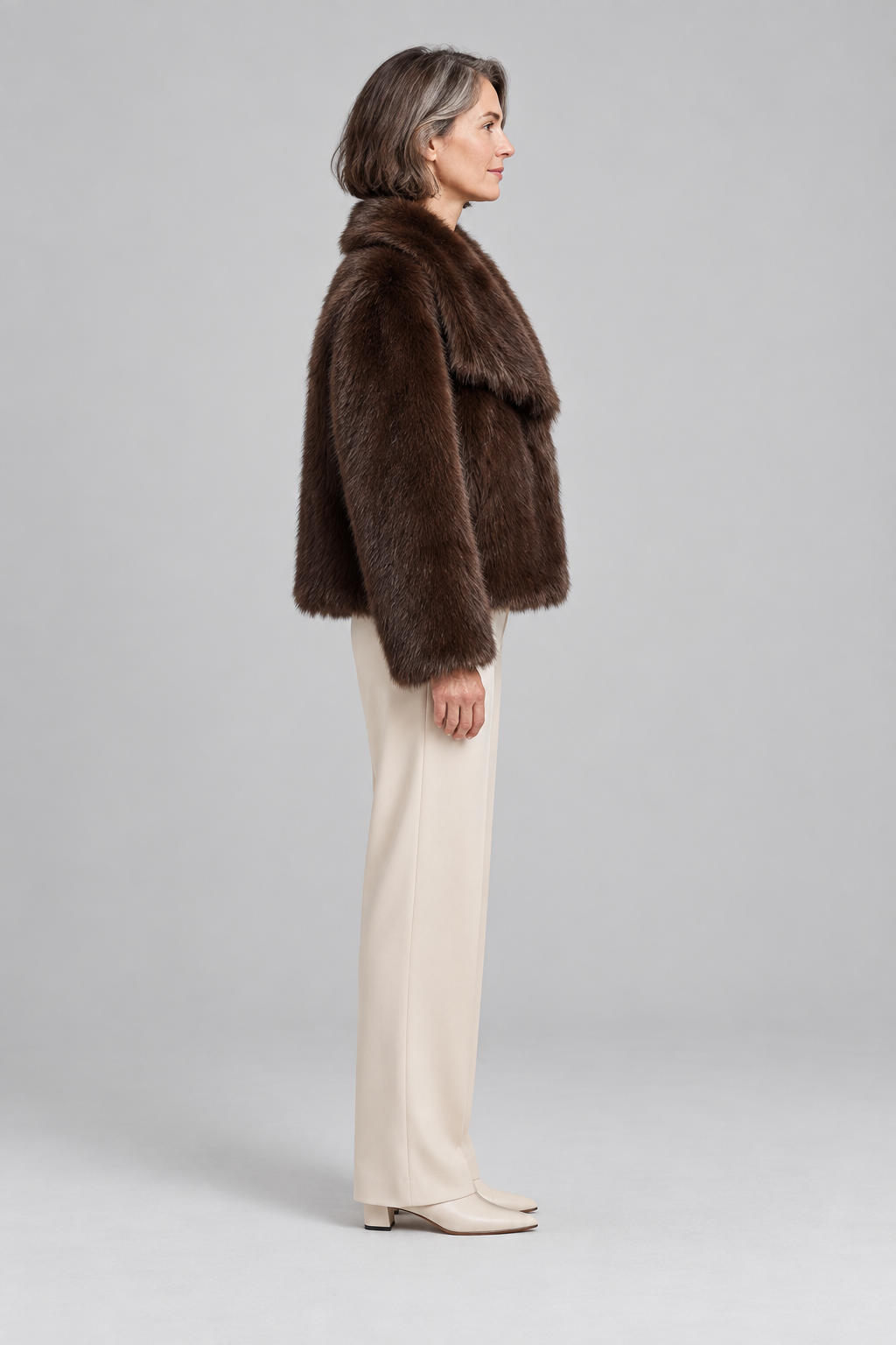 WEENA™ - Classy Long Sleeve Collared Fuzzy Coat