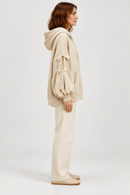 LELENA™ - Chic Zip Up Hooded Side Bow Long Sleeve Jacket