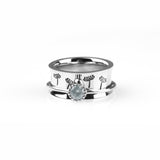 Silver Dandelion Birthstone Spinning Fidget Ring