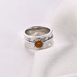 Silver Dandelion Birthstone Spinning Fidget Ring