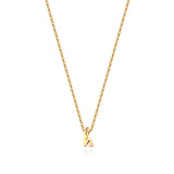 Tiny Script Initial Necklace