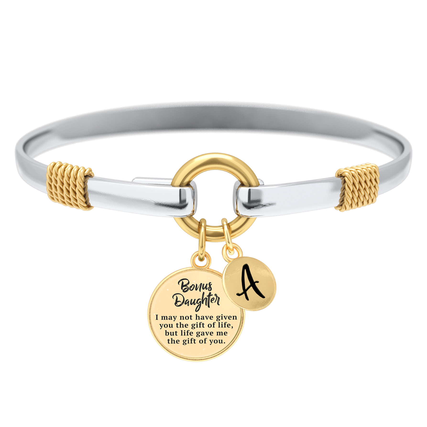 Bonus Daughter - Two-Tone Custom Charm Bracelet