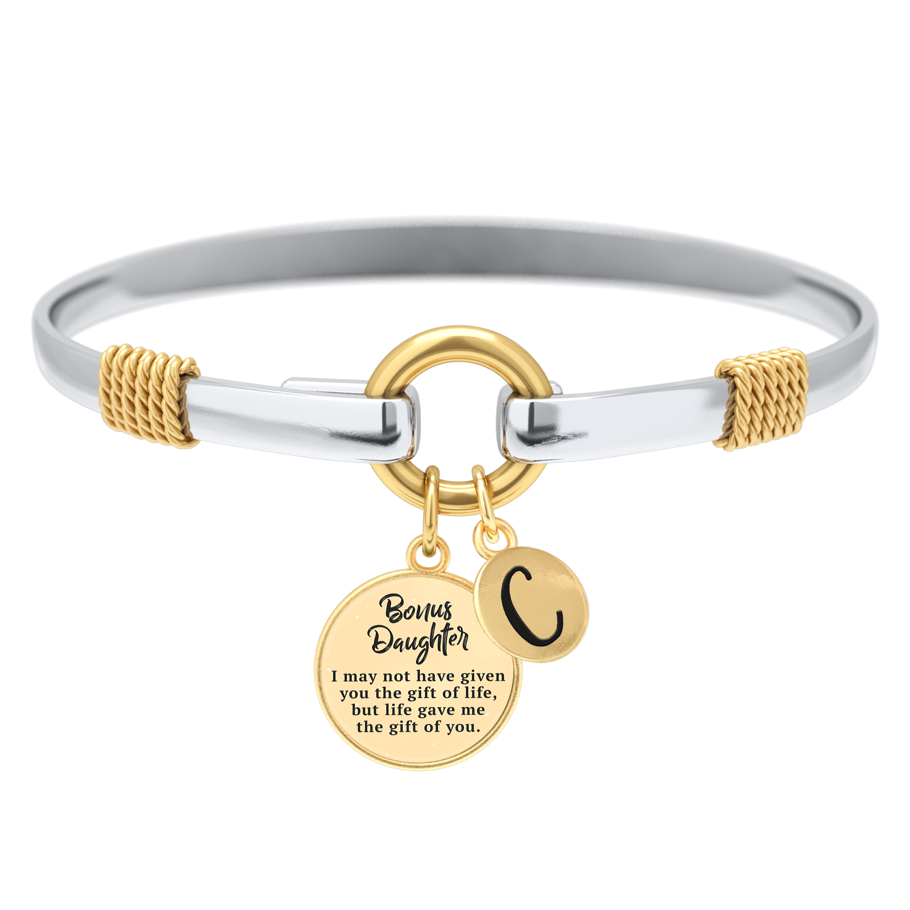 Bonus Daughter - Two-Tone Custom Charm Bracelet