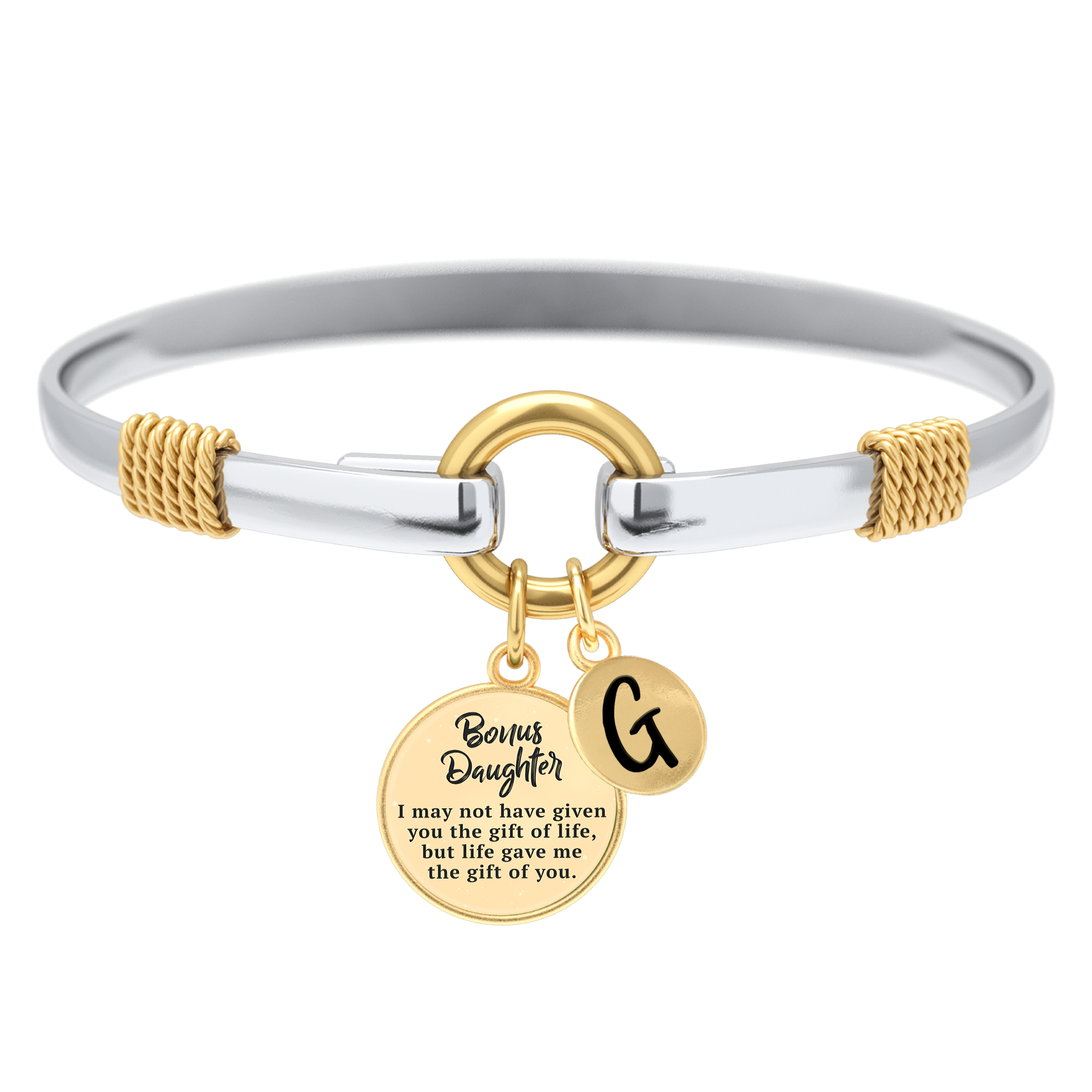 Bonus Daughter - Two-Tone Custom Charm Bracelet