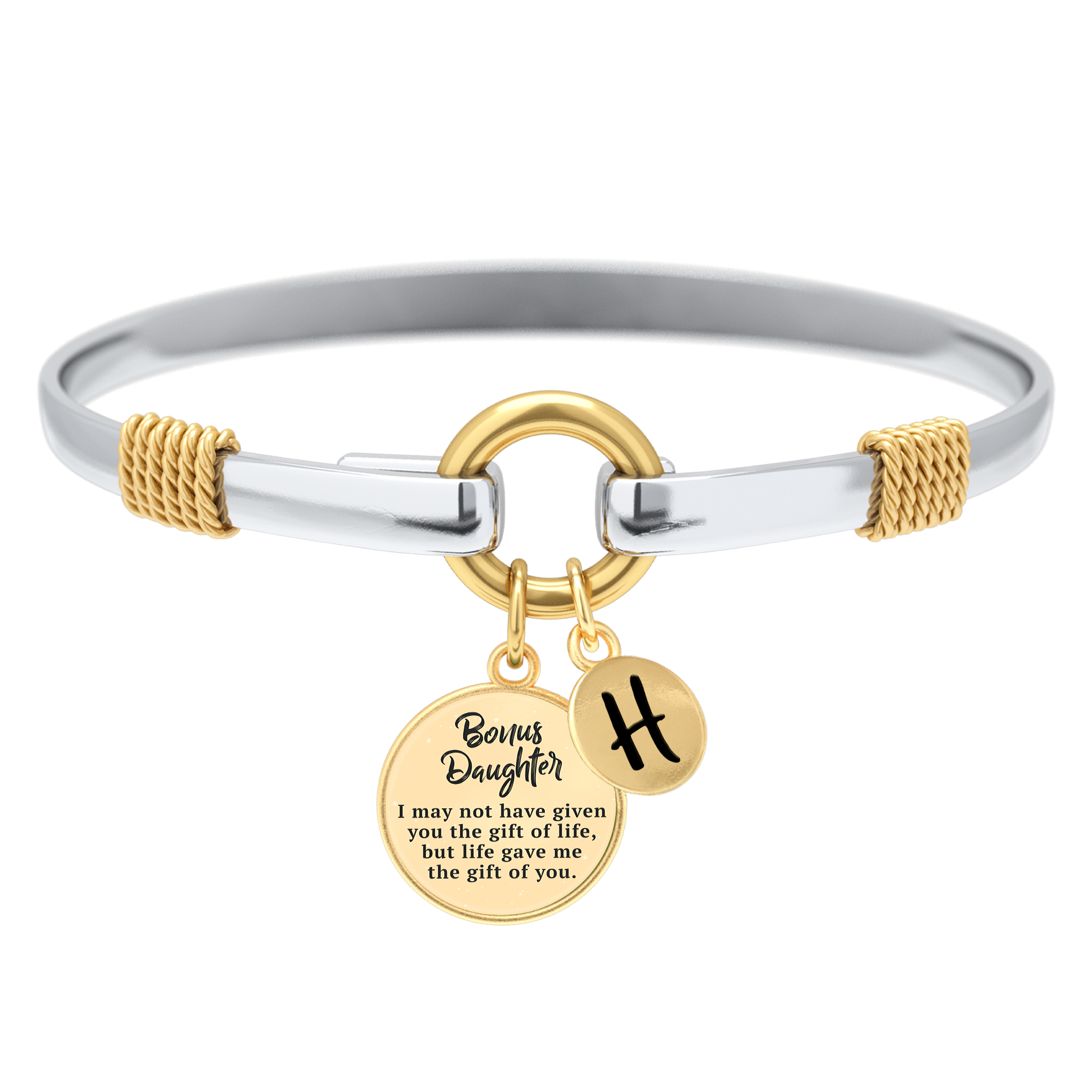 Bonus Daughter - Two-Tone Custom Charm Bracelet