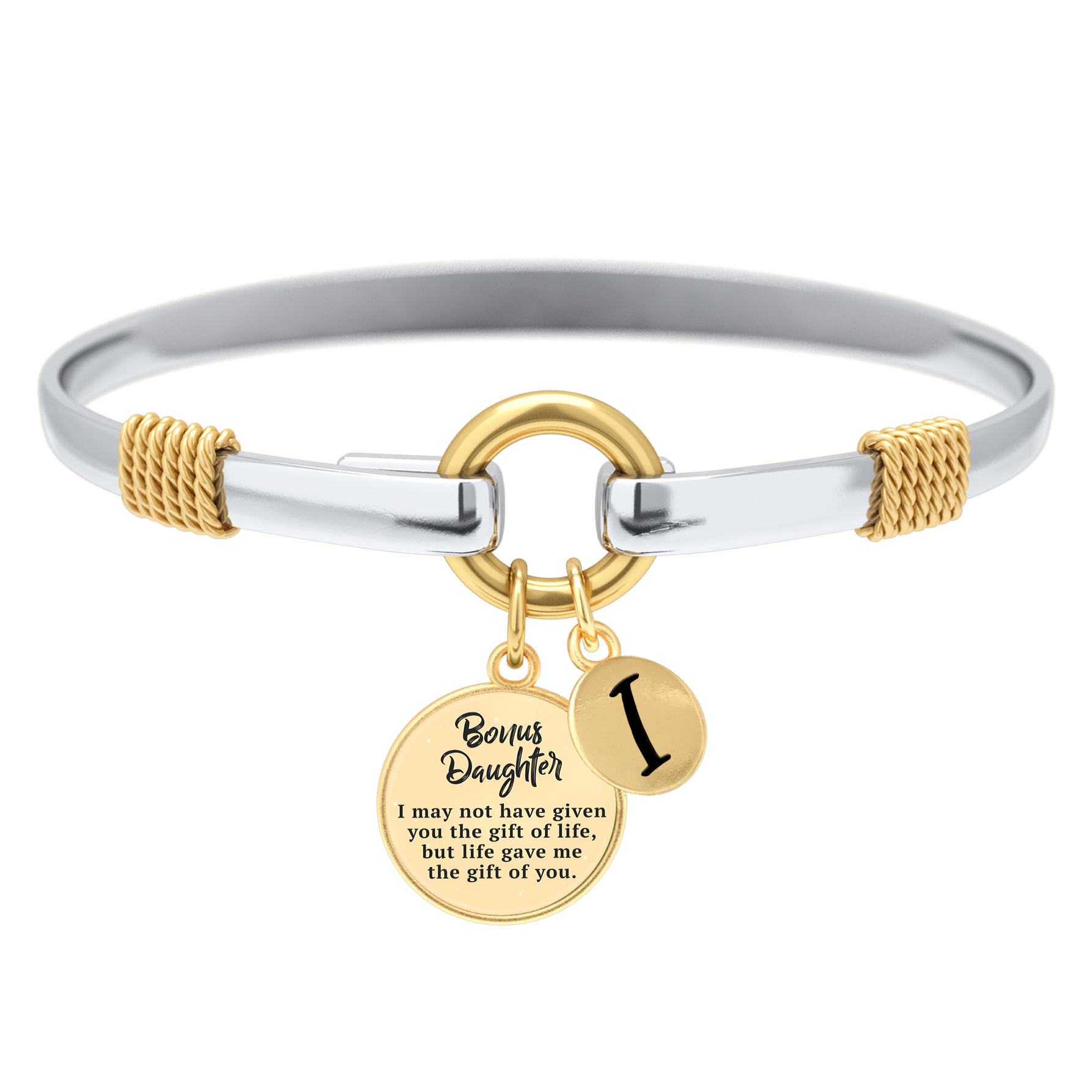 Bonus Daughter - Two-Tone Custom Charm Bracelet