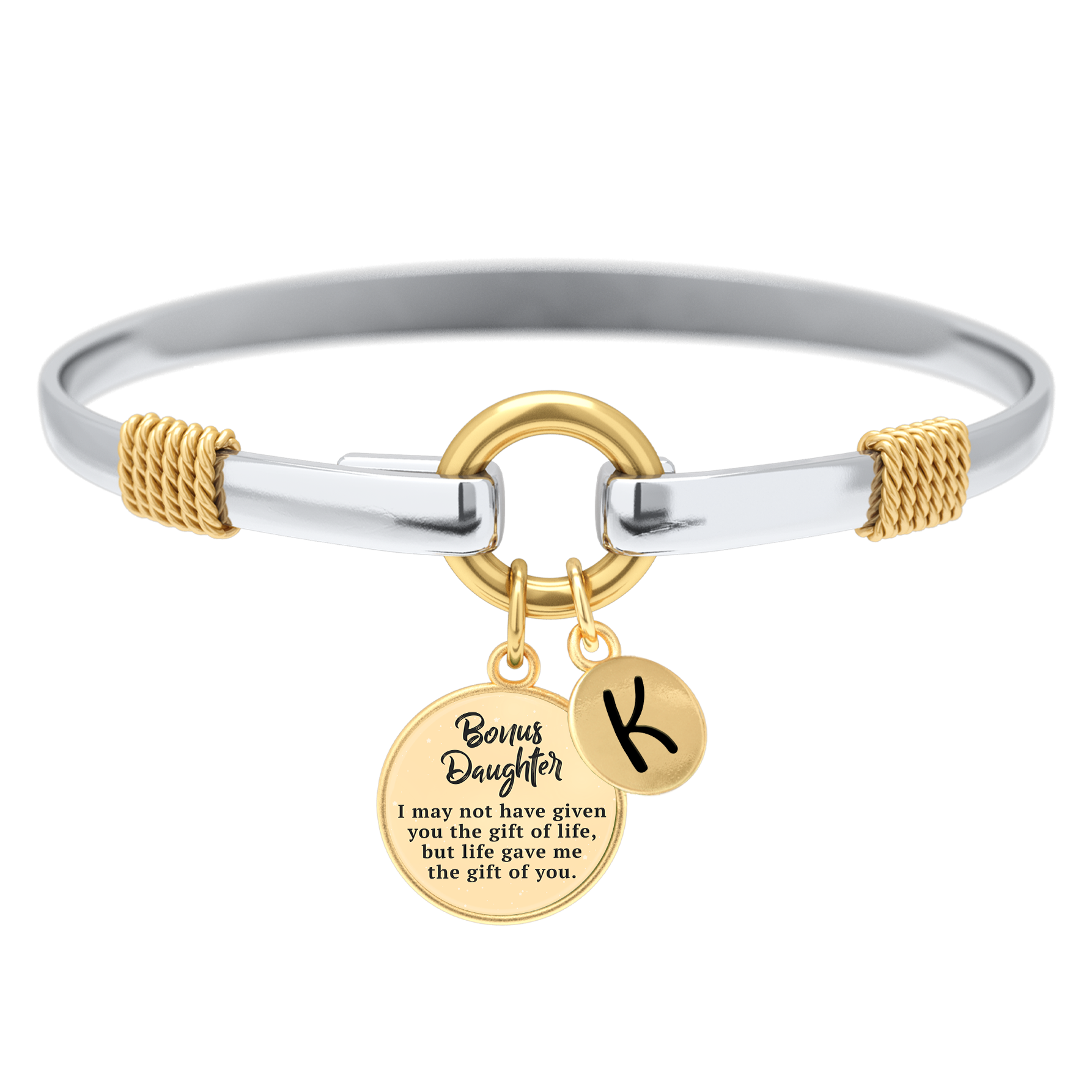 Bonus Daughter - Two-Tone Custom Charm Bracelet