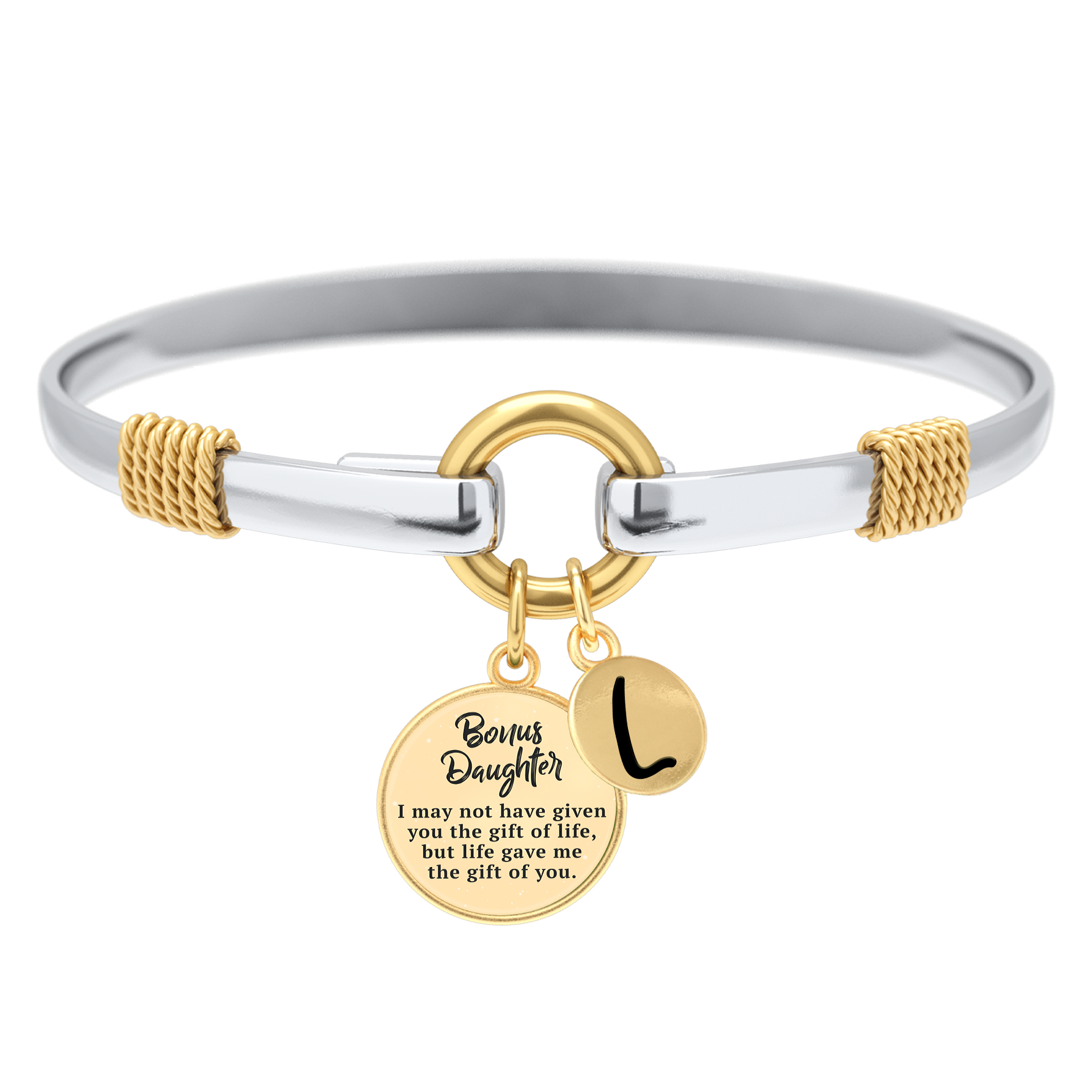 Bonus Daughter - Two-Tone Custom Charm Bracelet