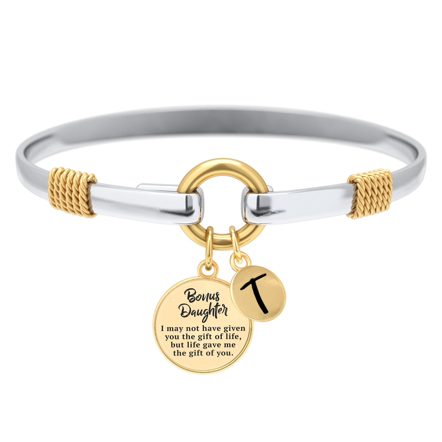 Bonus Daughter - Two-Tone Custom Charm Bracelet