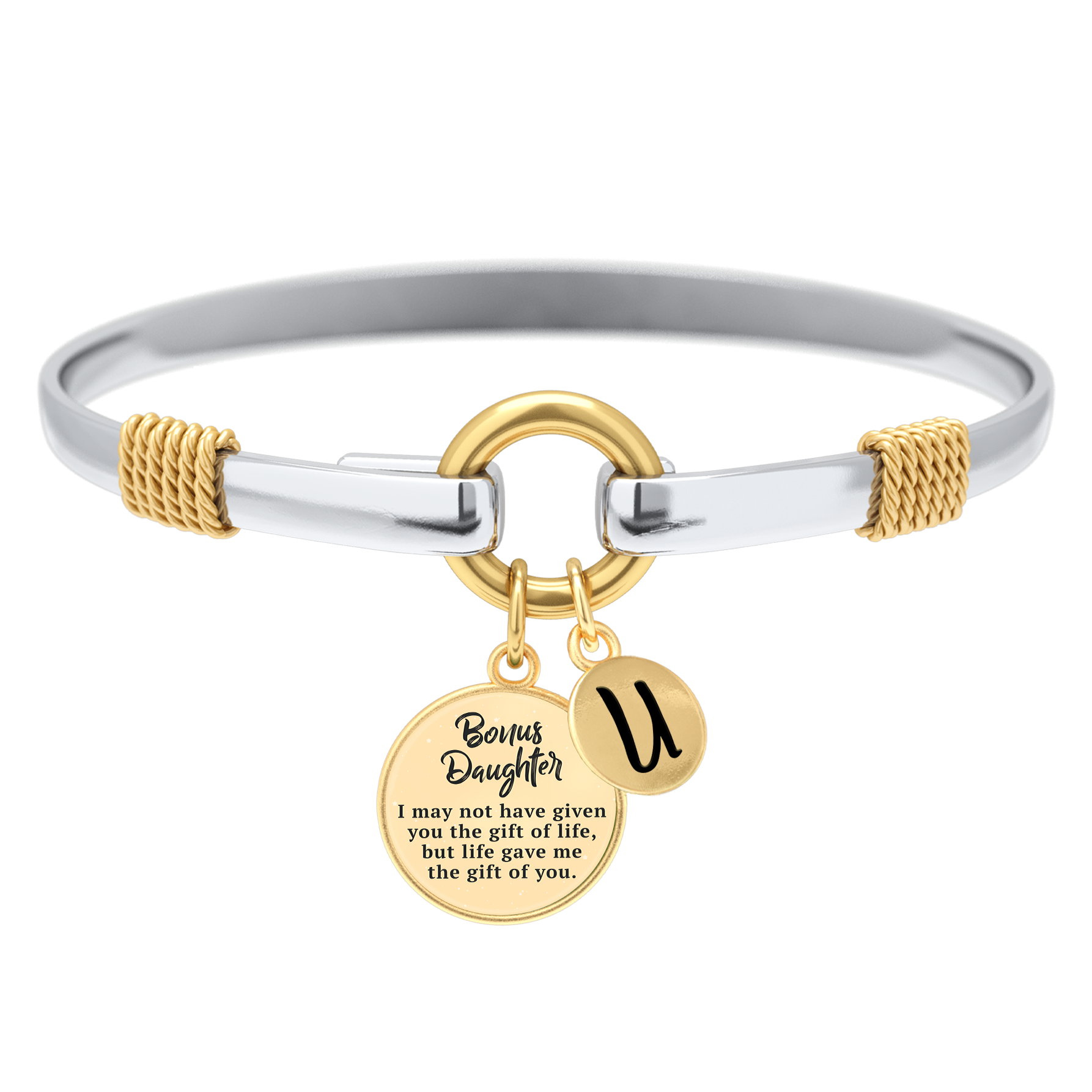 Bonus Daughter - Two-Tone Custom Charm Bracelet