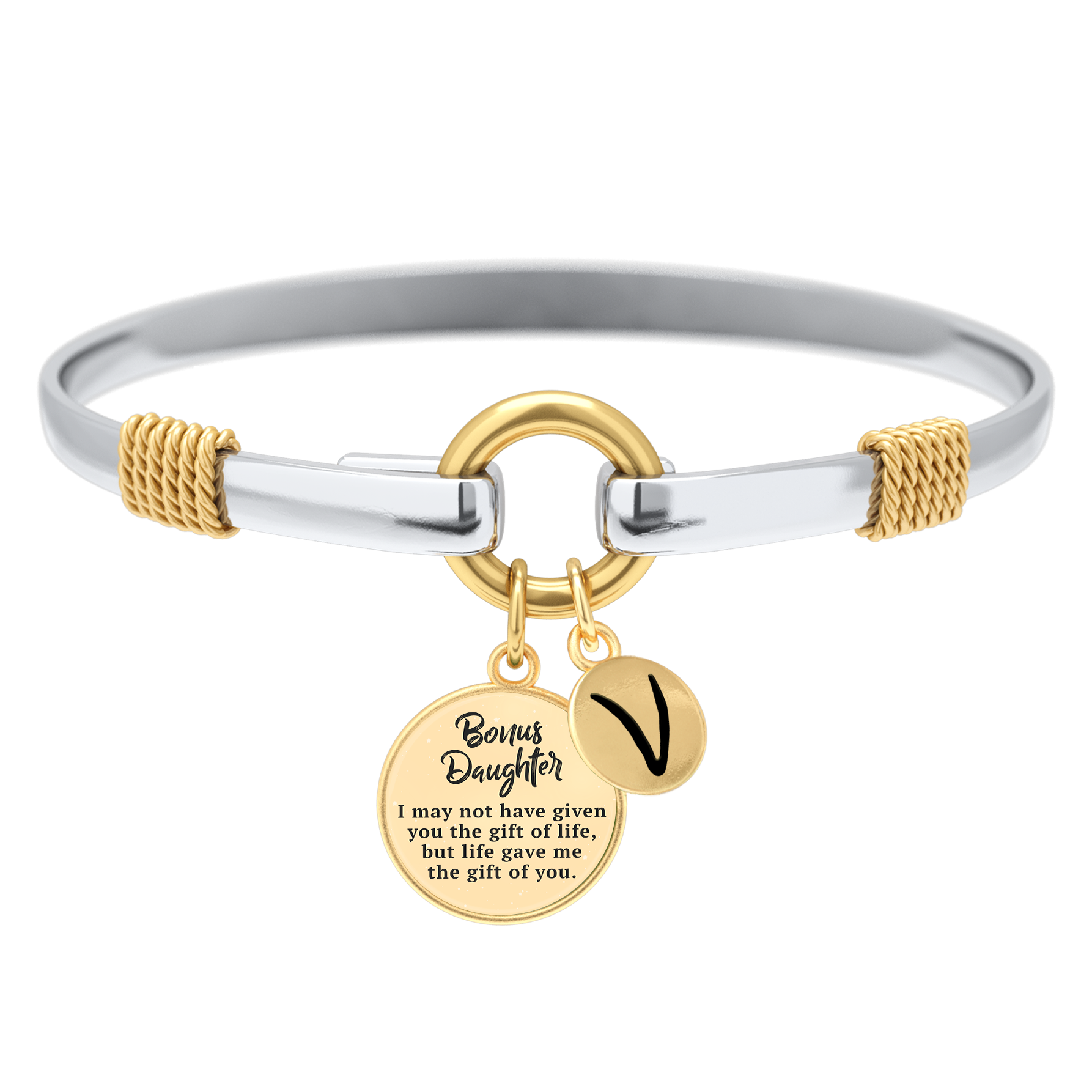 Bonus Daughter - Two-Tone Custom Charm Bracelet